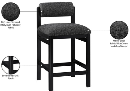 Roundhill - Fabric Counter Stool - Black Frame