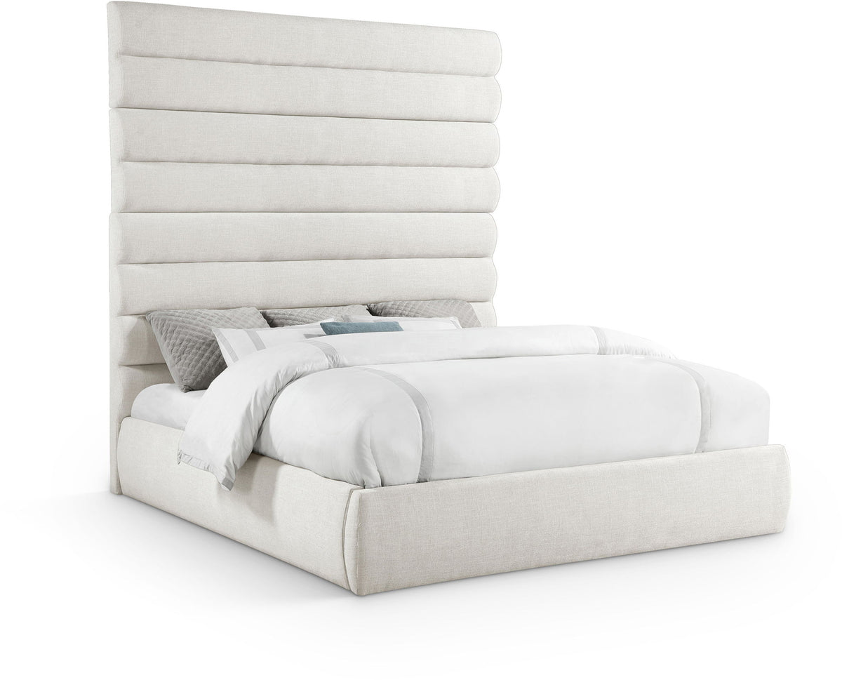 Adam - Linen Fabric Bed With 89" Headboard