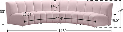 Infinity - 4 Piece Velvet Modular Sectional