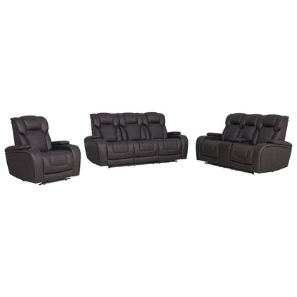 Wendell - Power Motion Sofa With Dropdown Table, Storage, USB & LED - Dark Gray