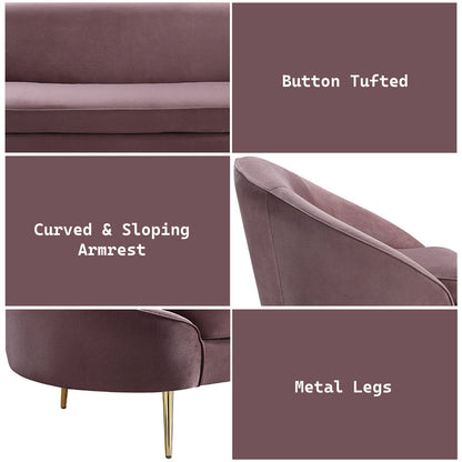 Abey - Sofa - Pink Velvet