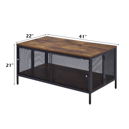 Winam - Coffee Table - Antique Oak & Black