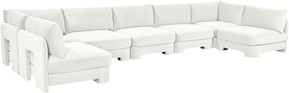 Hammond - Velvet Performance Fabric Upholstered 7 Piece U-Shaped Armless Sectional