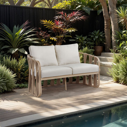 San Pietro - Resilient Waterproof Fabric 60.5" Upholstered Outdoor Patio Loveseat