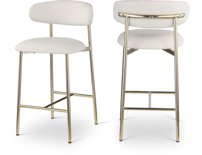 Lupita - Counter Stool With Brushed Gold Frame (Set of 2)