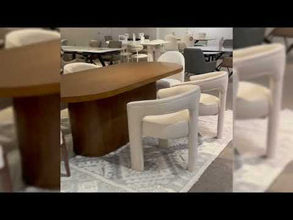 Gamarya - Side Chair (Set of 2) - White Fabric & Oak