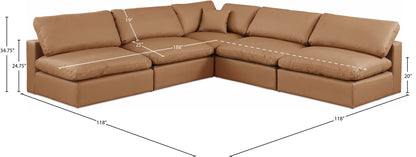 Comfy - 5 Piece Faux Leather Modular Corner Armless Sectional