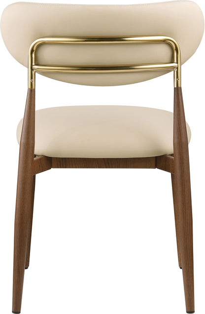 Ronda - Vegan Leather Upholstered Dining Side Chair - Walnut Legs