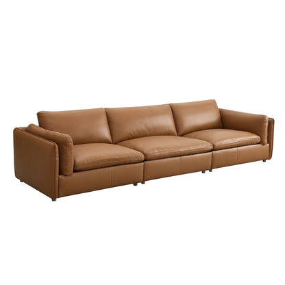 Brighton - Modular Armless Chair - Brown Top Grain Leather
