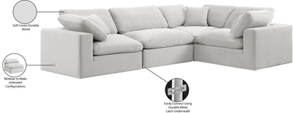 Comfy - 4 Piece Velvet Modular Sectional