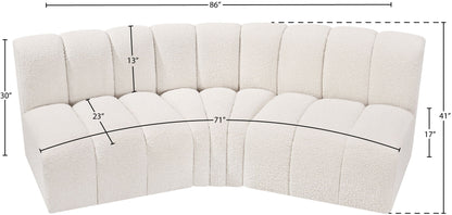 Arc - Boucle Fabric 3 Piece Modular Corner Sofa