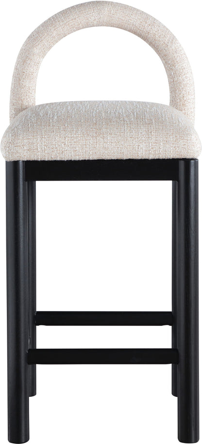 Conrad - Linen Counter Stool With Black Legs