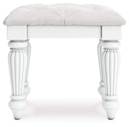 Kozlani - 3 Pc. - Vanity, Mirror And Stool - White