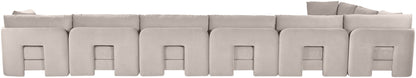 Hammond - Velvet Performance Fabric Upholstered 8 Piece L-Shaped Sectional