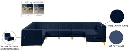 Alina - 8 Piece Velvet Modular Sectional