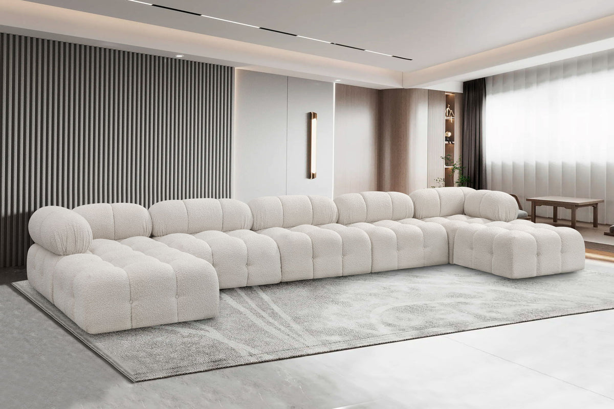 Ames - 7 Piece Fabric Modular U-Shaped Sectional