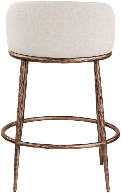 Ferro - Upholstered Counter Stool With Brushed Bronze Base