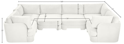 Hammond - Velvet Performance Fabric Upholstered 6 Piece U-Shaped Sectional