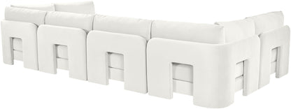 Hammond - Velvet Performance Fabric Upholstered 6 Piece U-Shaped Armless Sectional