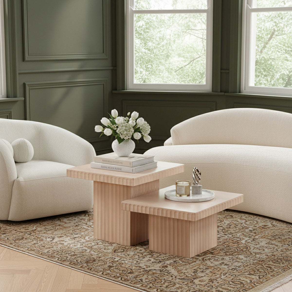 Spencer - Oak Veneer 2 Piece Coffee Table