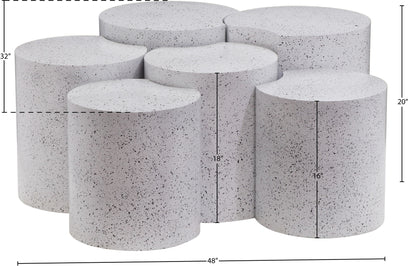Dimple - 20" 6 Piece Modular Coffee Table - Terazzo Finish