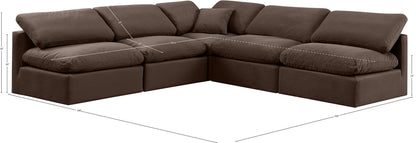 Indulge - Velvet 5 Piece Modular Corner Armless Sectional