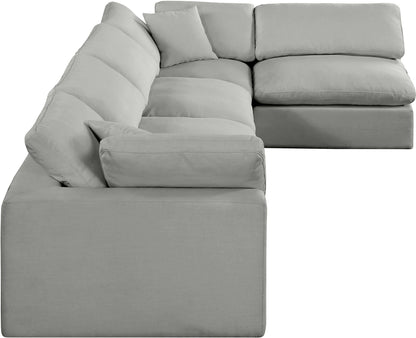 Comfy - 5 Piece Linen Modular Sectional