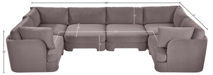 Hammond - Velvet Performance Fabric Upholstered 6 Piece U-Shaped Sectional