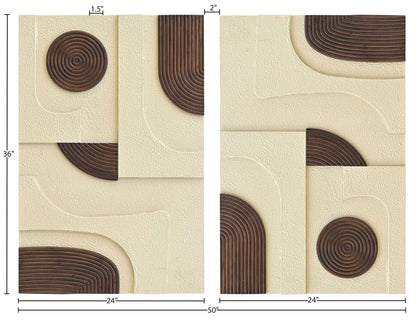Element - Mango Wood 2 Piece Wall Art