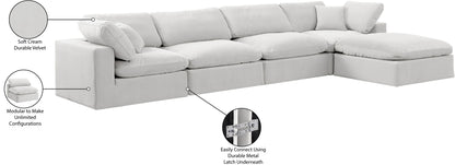 Comfy - 5 Piece Velvet Modular Sectional With Chaise
