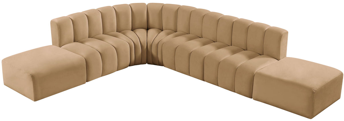Arc - Velvet 7 Piece Corner Modular Sofa