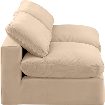 Comfy - Velvet Modular Armless Sofa 2 Seats