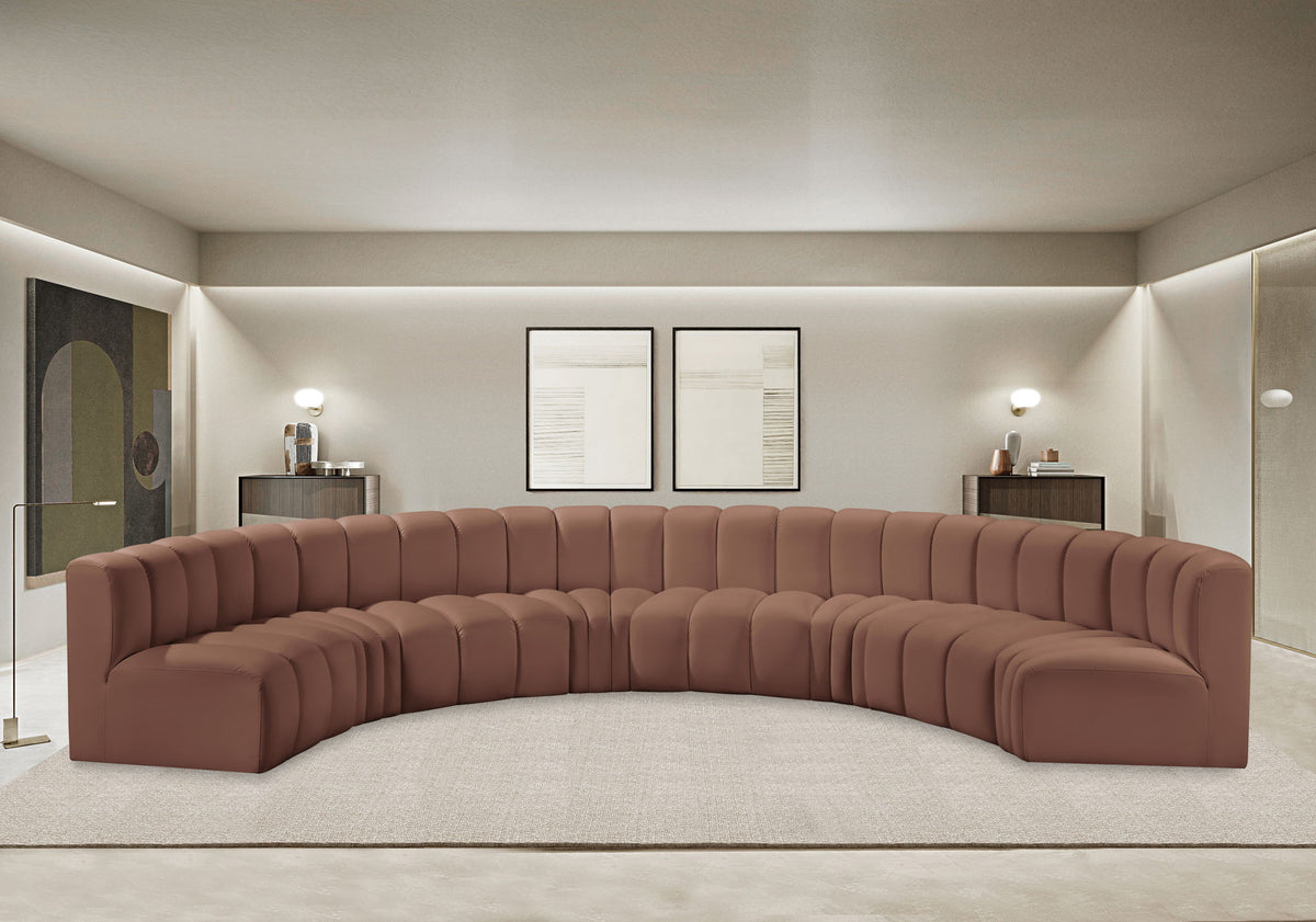 Arc - Faux Leather 8 Piece U-Shaped Modular Sofa