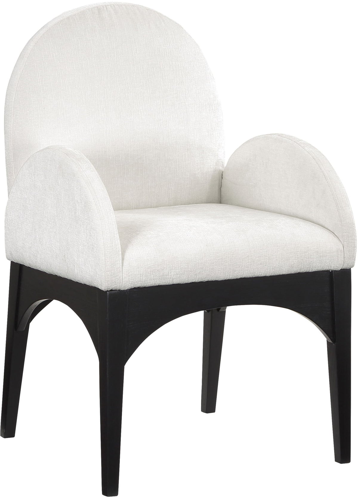Waldorf - Chenille Dining Arm Chair With Black Legs