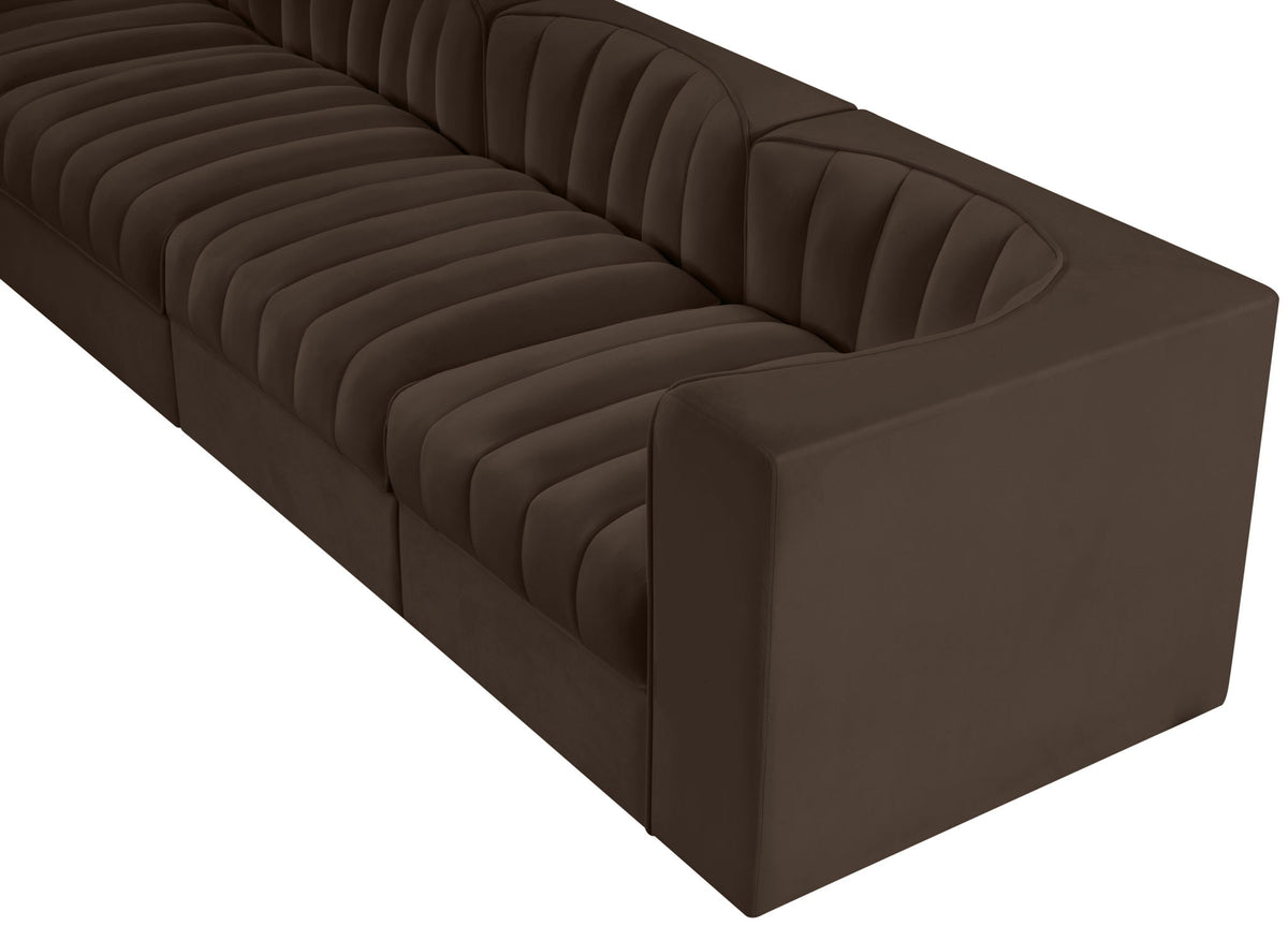 Rummi - Velvet Performance Fabric Upholstered 4 Piece Modular Sofa
