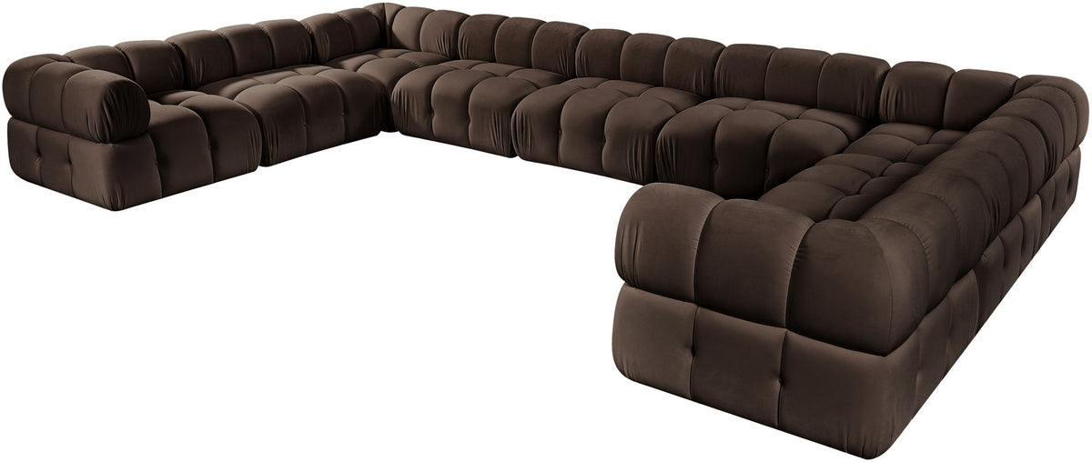 Orin - Velvet Performance Fabric Upholstered 9 Piece Sectional