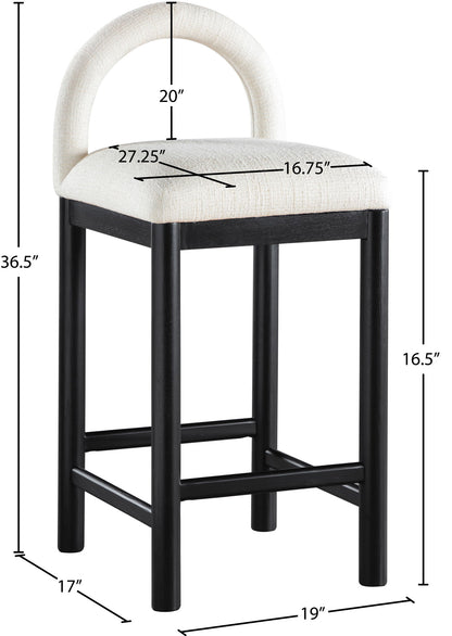 Conrad - Linen Counter Stool With Black Legs