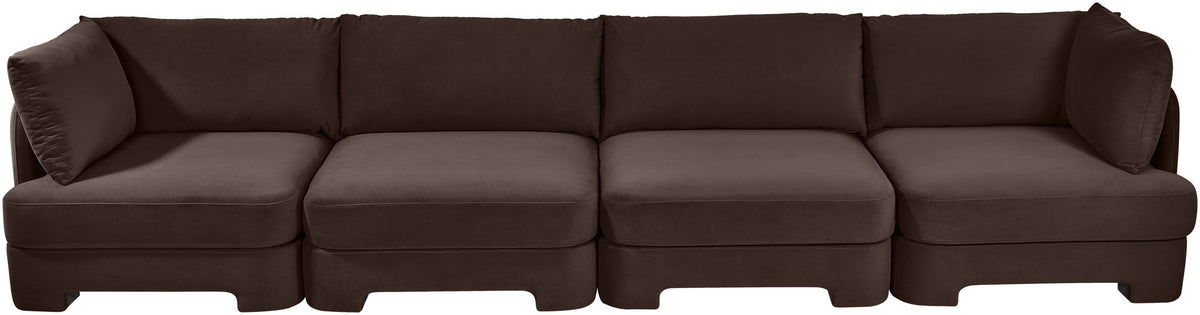 Hammond - Velvet Performance Fabric Upholstered 4 Piece Sofa