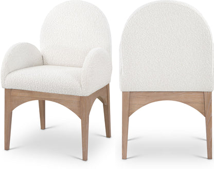 Waldorf - Boucle Dining Arm Chair With Natural Legs
