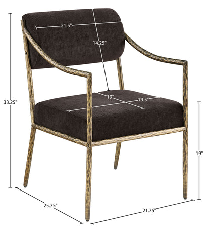 Bastille - Upholstered Dining Arm Chair (Set of 2) - Brass Frame