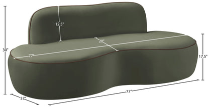 Swerve - Velvet 77" Upholstered Loveseat