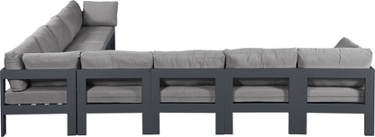 Nizuc - Outdoor Patio 9 Piece Modular Sectional With Gray Frame