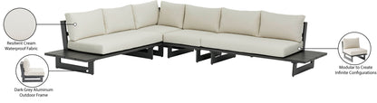 Maldives - 4 Piece Water Resistant Outdoor Patio Modular Sectional With Gray Base
