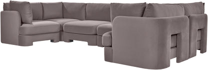 Hammond - Velvet Performance Fabric Upholstered 6 Piece U-Shaped Sectional