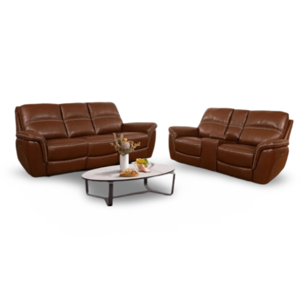 MAVERICK LEATHER POWER RECLINING SOFA AND LOVESEAT