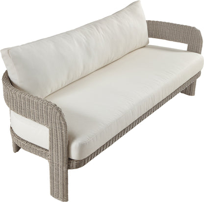 Sandbay - Olefin Water Resistant Fabric And Wicker Outdoor Patio Sofa