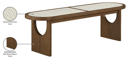 Canovia - Solid Wood And Faux Cane Bench