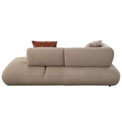 Carrick - Sectional Sofa With 6 Pillows - Beige Sandwich Mesh Fabric