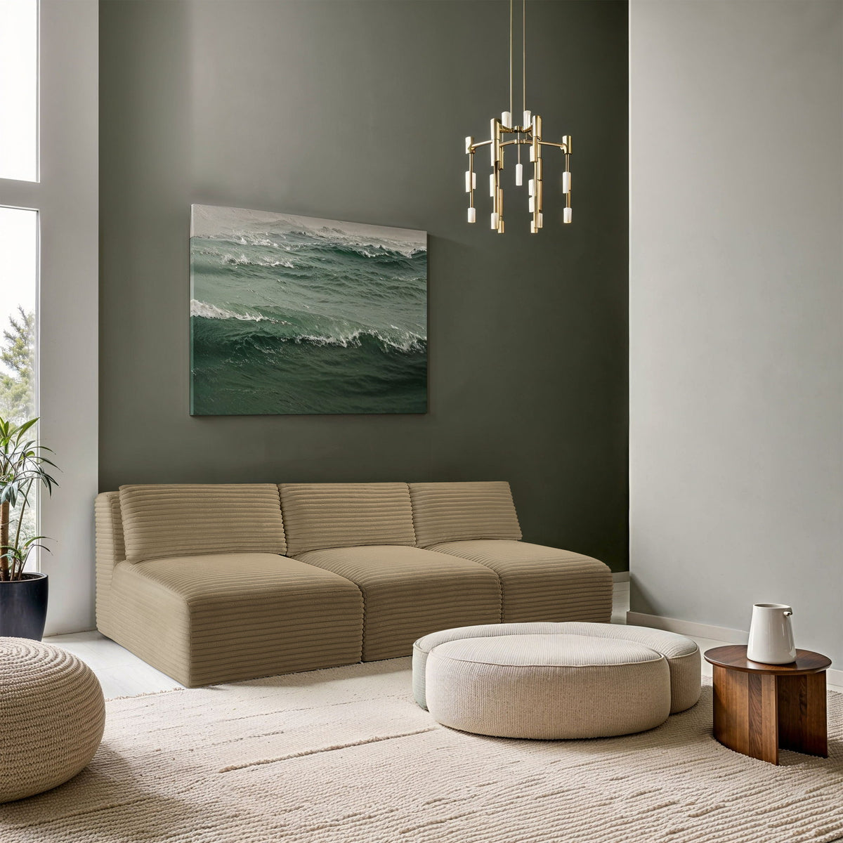Shaggy - 3 Seat Modular Armless Sofa