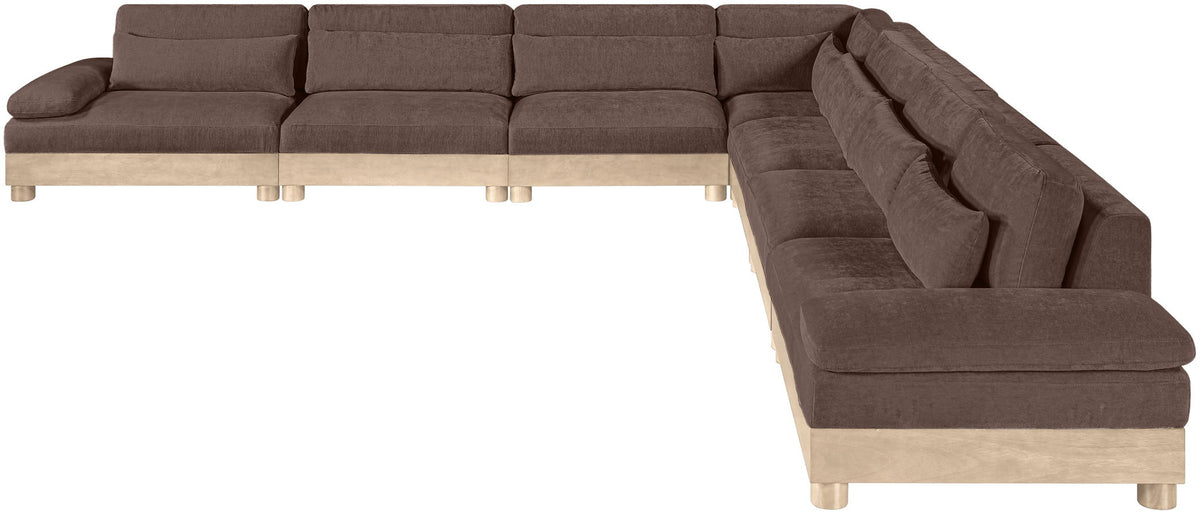 Turin - Chenille Fabric Upholstered Modular Sectional - Brown